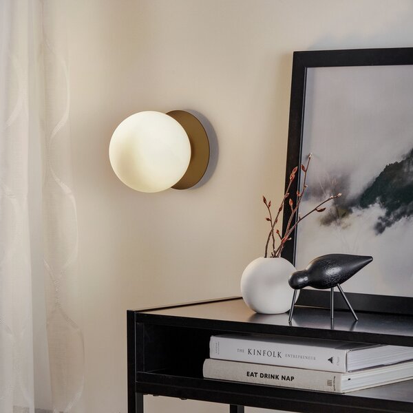 EMIBIG LIGHTING Aplică de perete Minerva K1 cu margine metalică neagră, reglabil, Negru, Hol, Metal