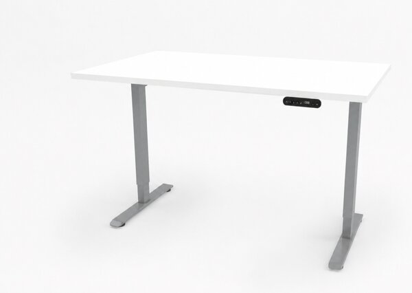 Birou reglabil electric Aluminium TerrA6 Light 2026 - culoare Aluminiu/Gri, 2 motoare, 2 Trepte de inaltime, inaltime 72-115 cm, senzor de coliziune