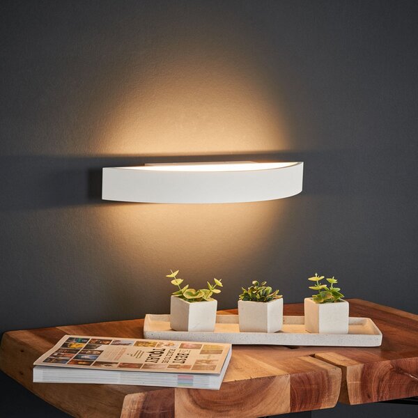 Helestra Yona aplică de perete LED, alb, 37,5 cm, Alb, Hol, Metal, Modern