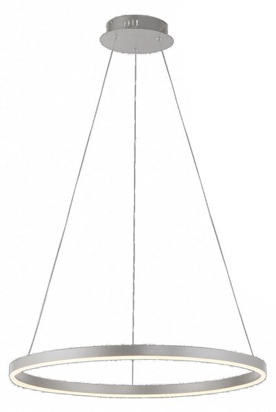 JUST LIGHT. GmbH Lampă suspendată LED Ritus, Ø 58,5 cm, aluminiu, reglabil, Metalic, Camera de zi / sufragerie, Metal, Modern