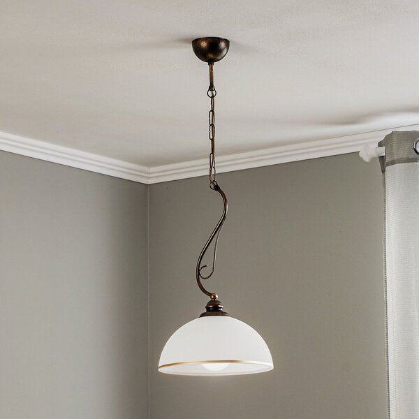 Jupiter Lampă suspendată Casale, 1 bec, reglabil, Bronz / Alamă Veche, Camera de zi / sufragerie, Metal, Antichitate