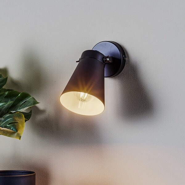Luminex Aplică Amos, negru, flacără simplă, reglabil, Negru, Camera de zi / sufragerie, Metal, Modern