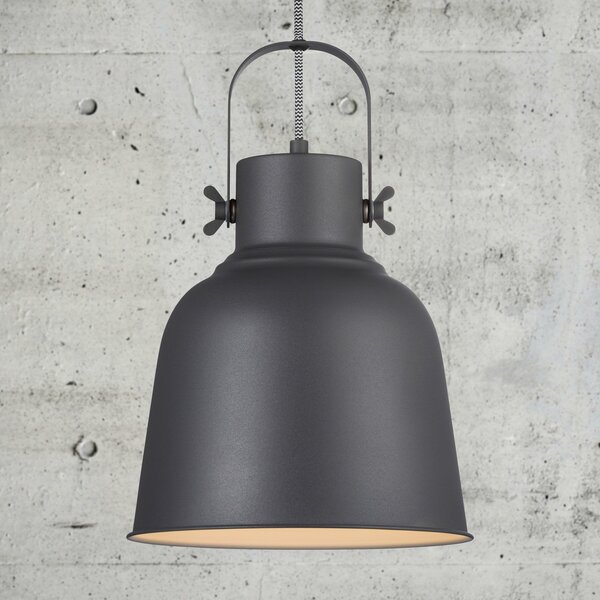 Nordlux Lampă suspendată Adrian pe negru, Ø 25cm, reglabil, Negru, Camera de zi / sufragerie, Metal, Scandinavă