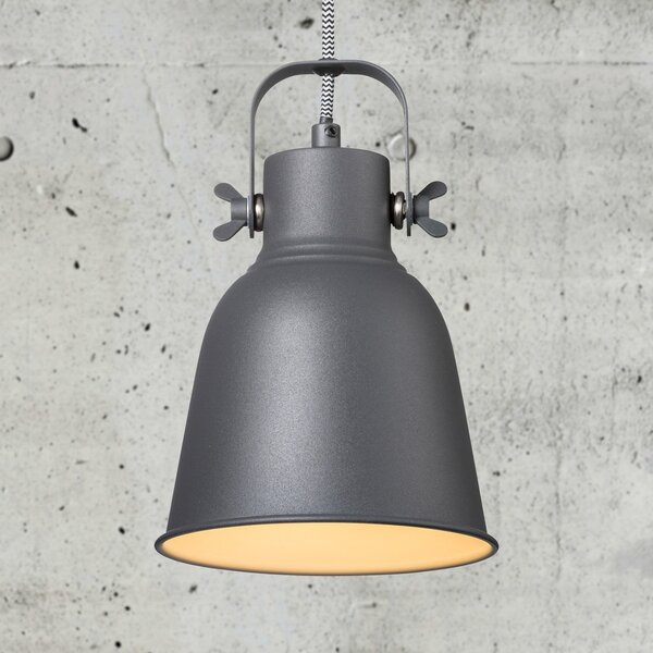 Nordlux Lampă suspendată Adrian pe negru, Ø 16cm, reglabil, Negru, Camera de zi / sufragerie, Metal, Scandinavă