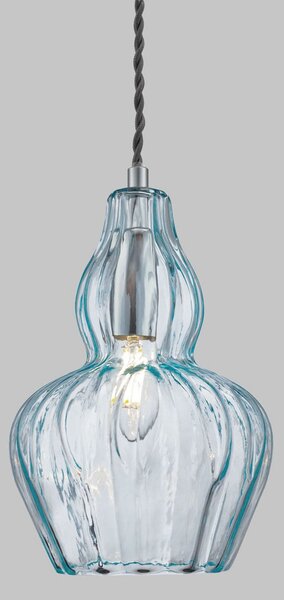 Maytoni Lampă suspendată Eustoma albastru deschis, reglabil, Albastru, Camera de zi / sufragerie, Sticlă, Modern