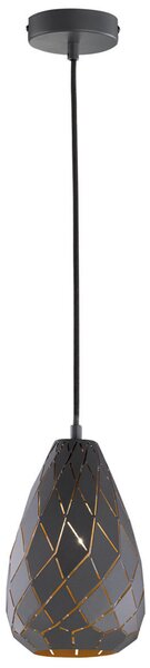 Trio Lighting Exterior antracit, interior auriu - pendul Onyx, reglabil, Negru, Camera de zi / sufragerie, Metal, Modern