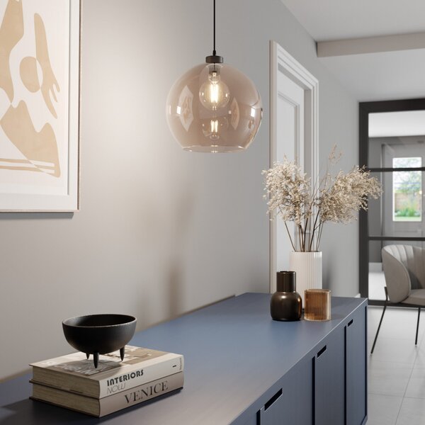 Lustră Pendul TK Lighting, Cubus, reglabil, Maro / Rugină, Camera de zi, Sticlă, Modern