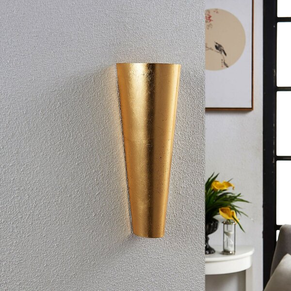 Lampă de perete Lindby, Conan, reglabil, Auriu / Alamă, Camera de zi, Metal, Modern