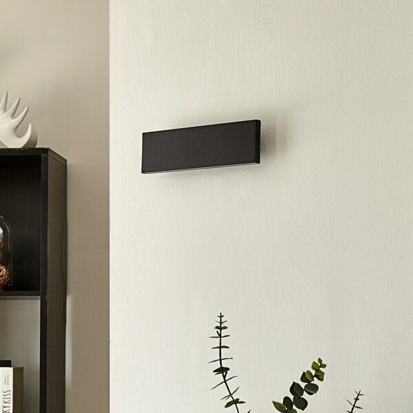 Lindby aplică de perete Ignazia, 28cm, negru, metal, sus/jos, reglabil, Negru, Camera de zi / sufragerie, Metal, Modern