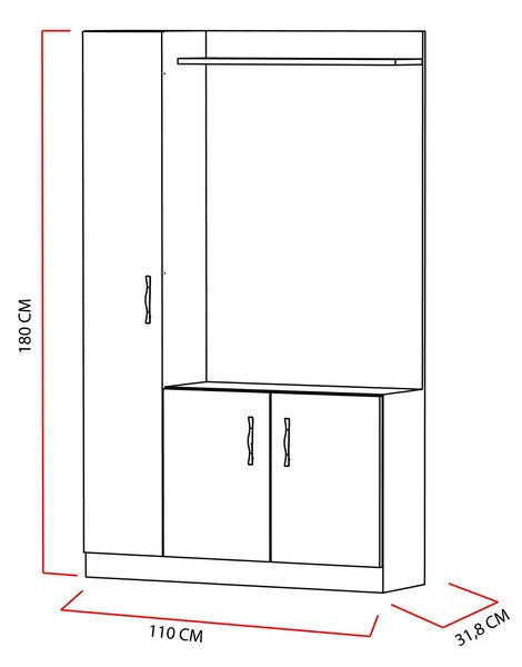 Mobilier hol Neturella (alb + teak). 1102378
