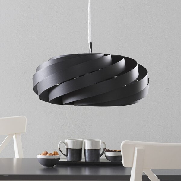 Domiluce Lampă suspendată Vento, negru, Ø 60 cm, metal, E27, reglabil, Negru, Camera de zi / sufragerie, Metal, Modern