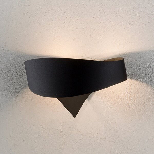 Selène Aplică de perete neagră Scudo, reglabil, Negru, Hol, Metal, Design, Perete forme speciale