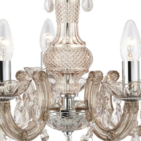 Searchlight Candelabru Marie Therese, maro, 5 becuri, reglabil, Maro / Rugină, Camera de zi / sufragerie, Plastic