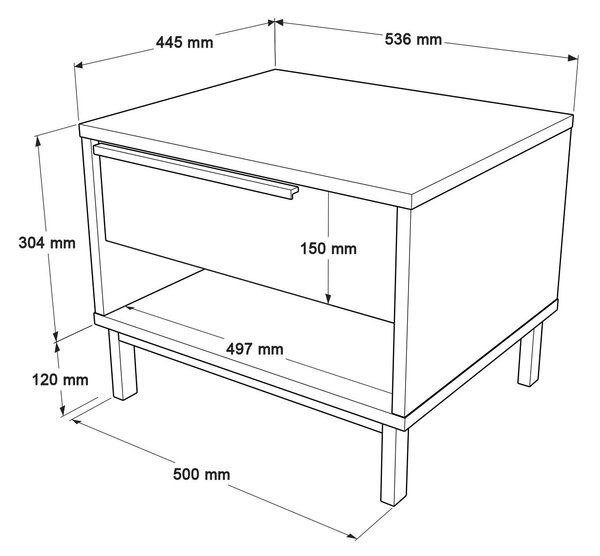Pat de o persoană cu noptieră 90 cm Otto 22 (stejar). 1102414