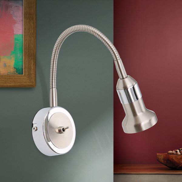 ORION Spot de perete practic Colana, reglabil, Gri, dormitor, Metal, Modern