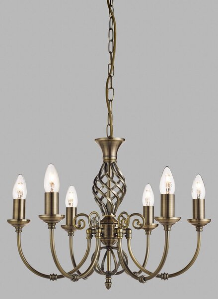 Searchlight Candelabru Zanzibar 6 becuri alamă antic, reglabil, Bronz / Alamă Veche, Camera de zi / sufragerie, Metal, Antichitate