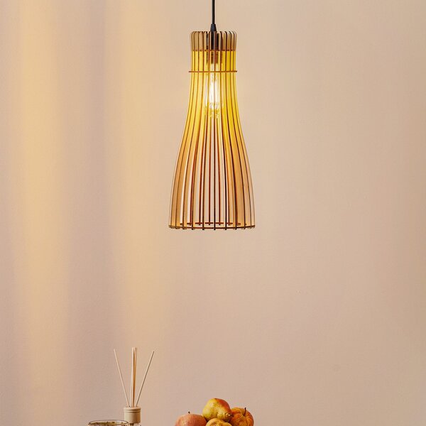 TEMAR LIGHTING Lampă suspendată Bottle, 1 bec, reglabil, Lemn, Camera de zi / sufragerie, Lemn, Casă de țară / Rustic