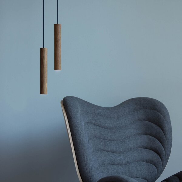 UMAGE Chimes Tall lampă pendul LED stejar închis, Lemn, Camera de zi / sufragerie, Lemn, Scandinavă