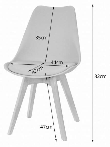 Scaun BALI MARK gri deschis cu picioare din fag