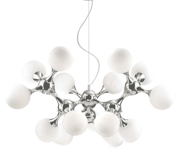 Ideallux Lampă suspendată Nodi Bianco Ø 105 cm, reglabil, Metalic, Camera de zi / sufragerie, Metal, Modern