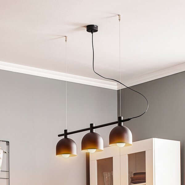 ALDEX Lampă suspendată 976, 3 becuri, negru, reglabil, Negru, Camera de zi / sufragerie, Metal, Scandinavă