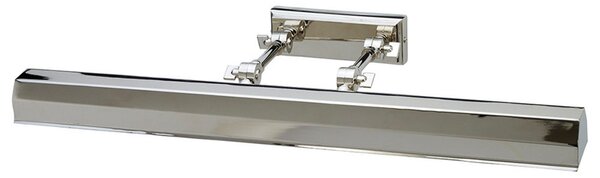 Elstead Aplică tablou Chawton, nichel lustruit, 65,2 cm, reglabil, Metalic, Camera de zi / sufragerie, Metal, Antichitate