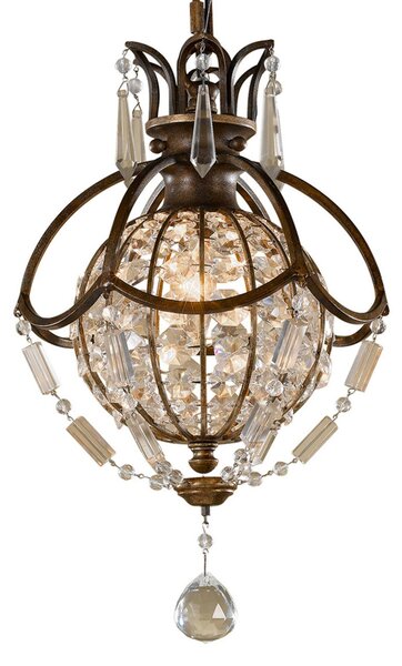 FEISS Lampă suspendată somptuoasă Bellini, reglabil, Bronz / Alamă Veche, Camera de zi / sufragerie, Metal, Antichitate