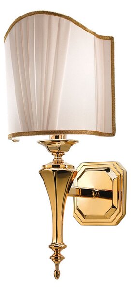 Cremasco Belle Epoque - aplică elegantă în auriu, reglabil, Auriu / Alamă, Camera de zi / sufragerie, Țesătură / Textil