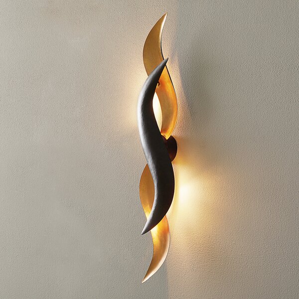 Holländer Aplică de perete designer LED Corallo auriu lucios, Auriu / Alamă, Camera de zi / sufragerie, Metal, Design