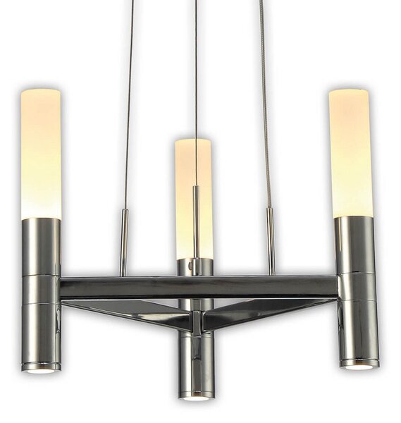 Näve Lampă suspendată LED Irina, dimabilă, 3 becuri, reglabil, Metalic, Camera de zi / sufragerie, Metal, Modern