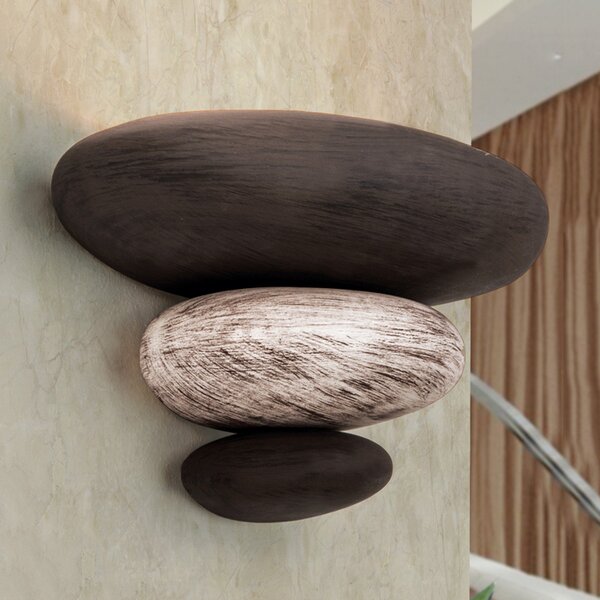 ORION Imitație de piatră: aplică perete LITICA bej-maro, reglabil, Maro / Rugină, Camera de zi / sufragerie, Ceramică, Modern, Perete forme speciale