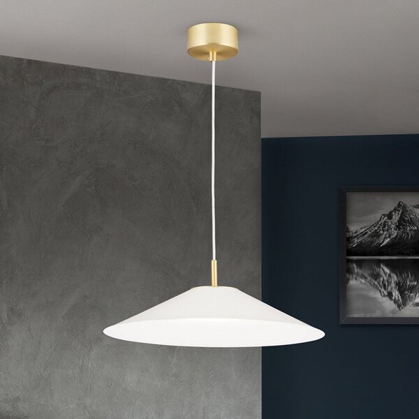 ORION Lampă pendul LED Gourmet, abajur alb, reglabil, Alb, Camera de zi / sufragerie, Metal, Modern