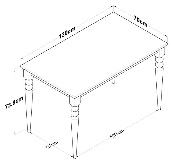 Masă sufragerie Jared 104 (pentru 2 persoane) (nuc + alb). 1106430
