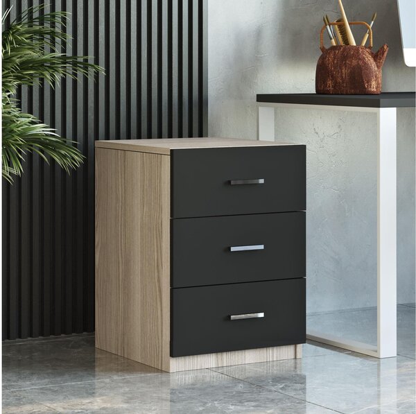 Set mobilier birou Vincent 13 (stejar + negru). 1107159