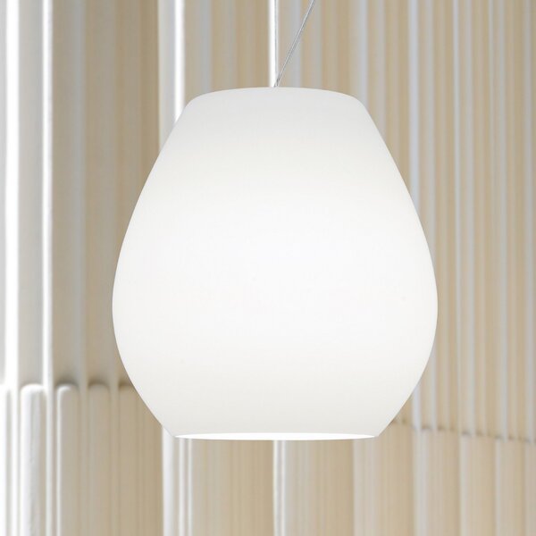 Casablanca Bagan lampă suspendată, o sursă Ø 26 cm, reglabil, Alb, Camera de zi / sufragerie, Sticlă, Design