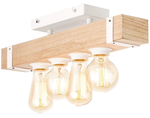 Brilliant - Lustră aplicată WHITEWOOD 4xE27/30W/230V