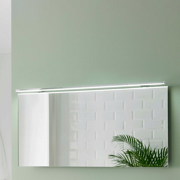 Ebir Esther 2 LED oglindă cu lumină, cromată, lățime 120 cm, Metalic, Baie, Plastic, Modern