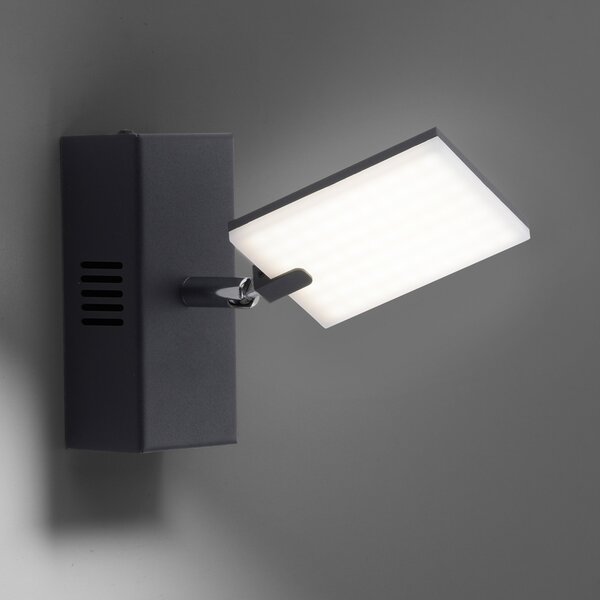 PURE Mira aplică perete LED cu Remote, CCT, negru, reglabil, Negru, Camera de zi / sufragerie, Metal, Modern