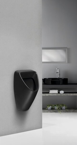 Bruckner Bruckner, pisoar SCHWARN cu spălare automată 6V DC, alimentare cu apă ascunsă, negru, 201.722.6