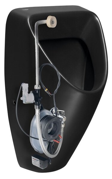 Bruckner Bruckner, pisoar SCHWARN cu spălare automată 6V DC, alimentare cu apă ascunsă, negru, 201.722.6