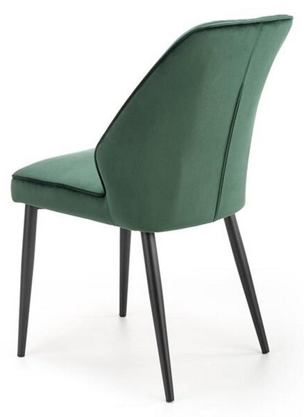 Scaun tapitat K432, verde inchis, stofa catifelata, 48x57x85 cm