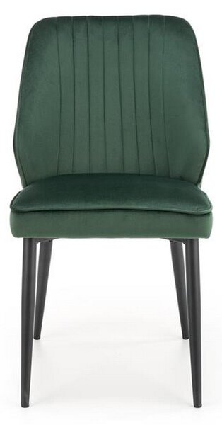 Scaun tapitat K432, verde inchis, stofa catifelata, 48x57x85 cm