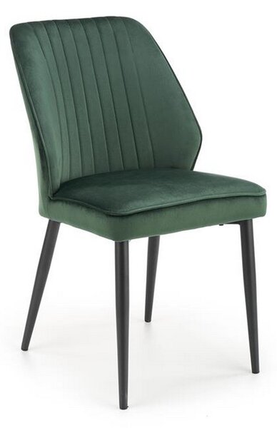 Scaun tapitat K432, verde inchis, stofa catifelata, 48x57x85 cm