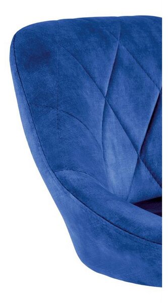 Scaun bar H101, albastru/negru, stofa catifelata/metal, 47x45x84/106 cm