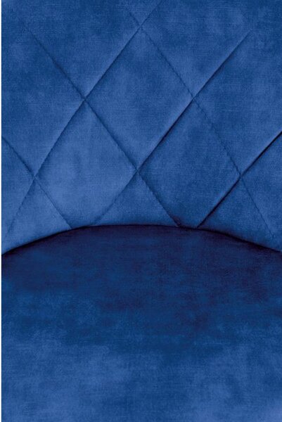Scaun bar H101, albastru/negru, stofa catifelata/metal, 47x45x84/106 cm