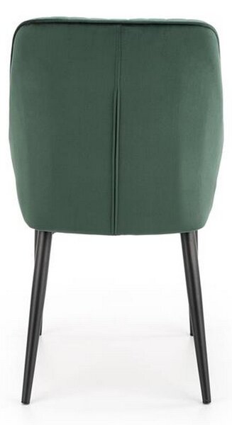 Scaun tapitat K432, verde inchis, stofa catifelata, 48x57x85 cm