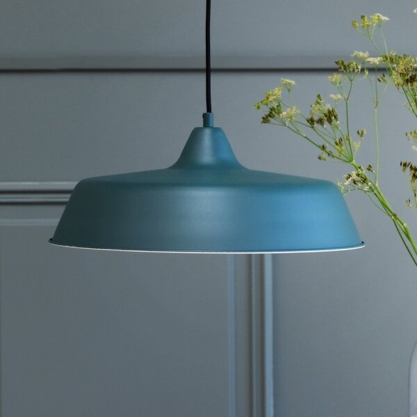 Dyberg Larsen Raw lampă suspendată, verde închis, reglabil, Verde, Camera de zi / sufragerie, Metal, Scandinavă
