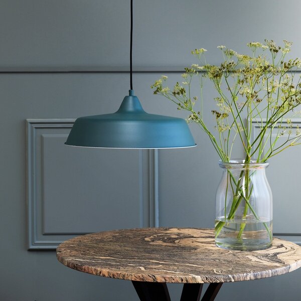 Dyberg Larsen Raw lampă suspendată, verde închis, reglabil, Verde, Camera de zi / sufragerie, Metal, Scandinavă