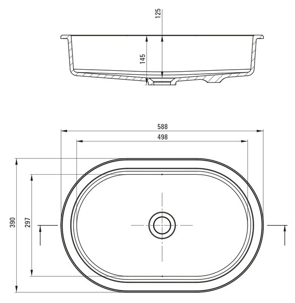 Deante Silia lavoar 58x39 cm ovale sub blat alb mat CQS_AU6U