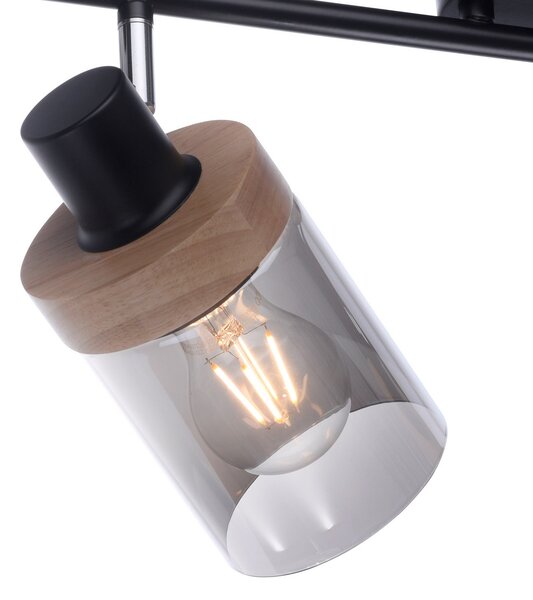 JUST LIGHT. GmbH Plafonieră Pasqual, cu două lumini, reglabil, Negru, Camera de zi / sufragerie, Metal, Modern
